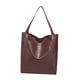 thumbnail image 2 of Bolso de hombro para mujer, de piel sintética, de gran capacidad, moderno, con bolsillo Marrón oscuro, 2 of 9
