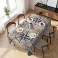 thumbnail image 3 of Ocean Compass Table Cloth Waterproof Tablecloths, Vintage Coastal Starfish Shell Conch Beige Tablecloth Dining Table Cover for Kitchen Party Tabletop Outdoor, Rectangle Tablecloth 60x120 Inch, 3 of 9