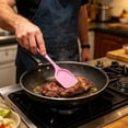 thumbnail image 4 of Ke1Clo Semi-Transparent Silicone Spatula, Non-Stick Stir-Fry Cooking Spoon for Wok, Heat Resistant Kitchen Utensils for Flipping Scraping Baking, Pink, 4 of 6