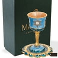 thumbnail image 5 of Matashi Hand-Painted Enamel Kiddush Cup Set with Tray – 5" Tall, Star of David Design, Embellished with High-Quality Crystals, 5 of 8