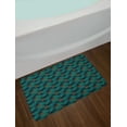 thumbnail image 2 of Tropical Bath Mat, Exotic Illustration with Hawaii Nature Palm Trees and Dots, Plush Bathroom Decor Mat with Non Slip Backing, 29.5" X 17.5", Dark Blue Green, by Ambesonne, 2 of 2