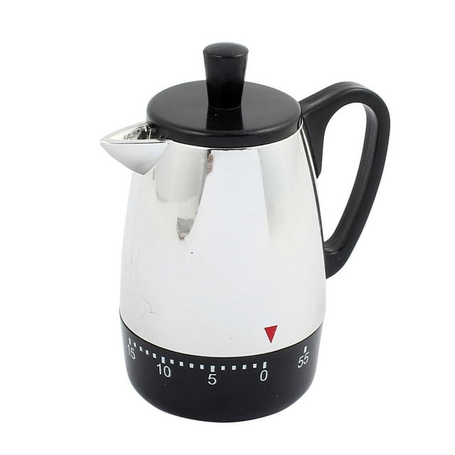 Unique Bargains 4x3.4x2.2-Inch 60 Mins Mechanical Kitchen Time Meter Coffee Pot Design