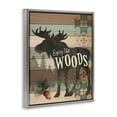 thumbnail image 3 of Stupell Enjoy The Wood Patterned Moose Animals & Insects Painting Gray Floater Framed Art Print Wall Art, 3 of 9
