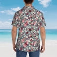 thumbnail image 4 of Pofeuu Daisies Flowers Print Hawaiian Shirt for Men Sleeves Casual Button Down Summer Beach Dress Shirts T-Shirts,X-Large, 4 of 7