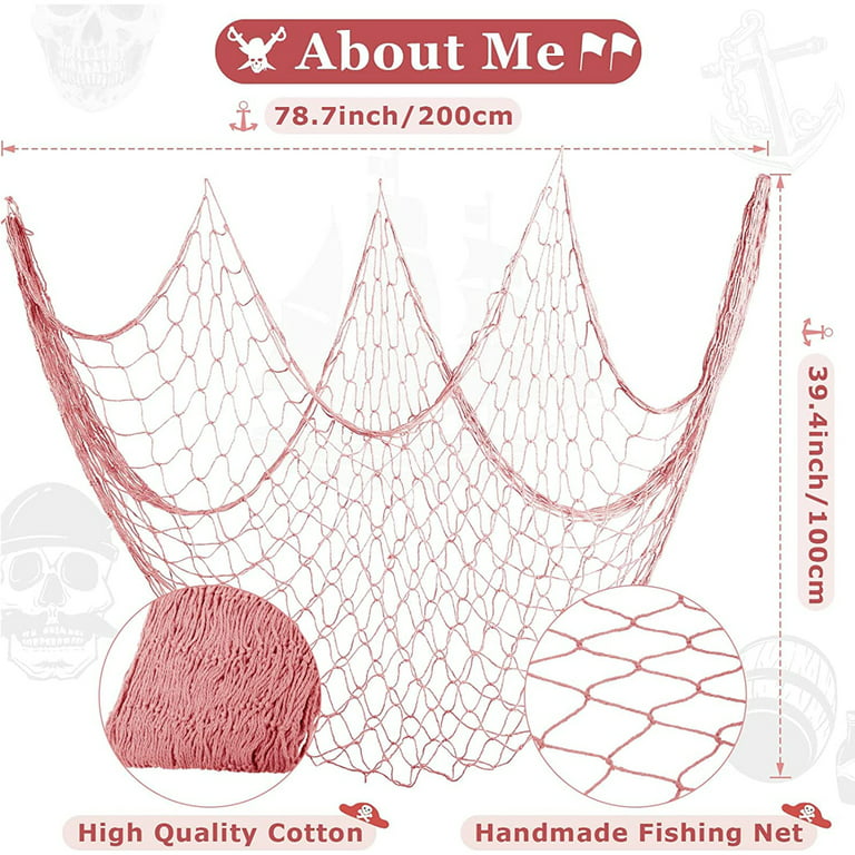 Natural Fish Net Decoration Wall Hanging Cotton Fishnet Decor for