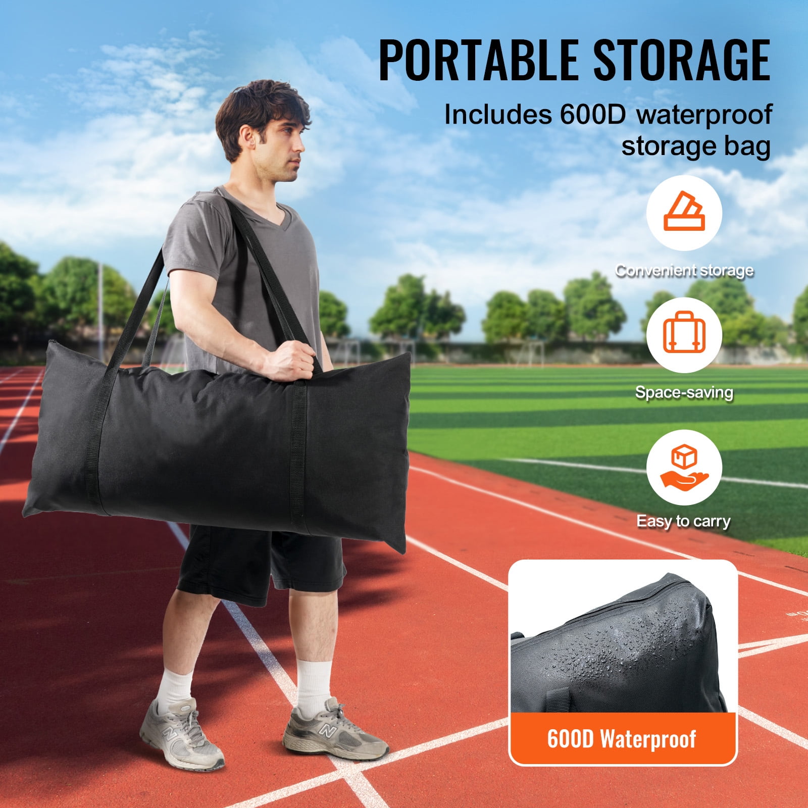 KFFKFF Barricade Backstop Net,Portable 20x10 Feet Barrique Backyard Softball Sports Obstacle Softball Training Net w/ Carry Bag for Baseball Softball Lacrosse Soccer Hockey Training
