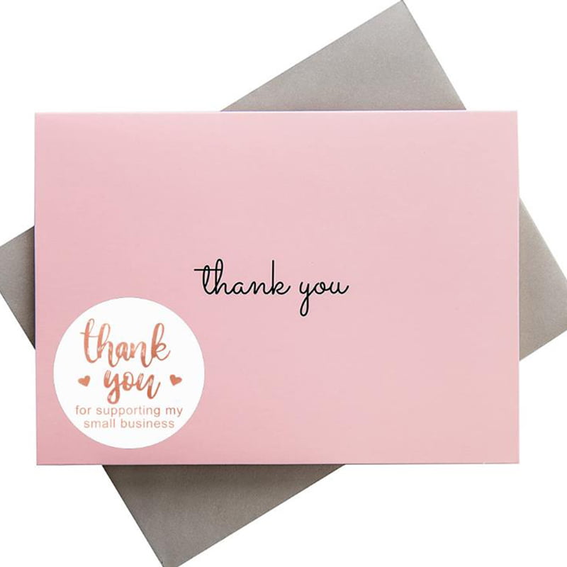 500Pcs 25MM Rose Gold Thank You Stickers Seal Labels Handmade Gift Cake OrnMJWR 
