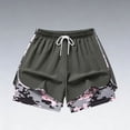 thumbnail image 2 of FASHOFT High Waisted Running Shorts for Women 2 in 1 Quick Dry Athletic Workout Shorts with Mesh Liner Pockets Army Green L, 2 of 5