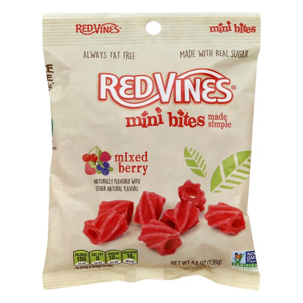 Red Vines Made Simple Mixed Berry Mini Bites 4.8 oz. bag