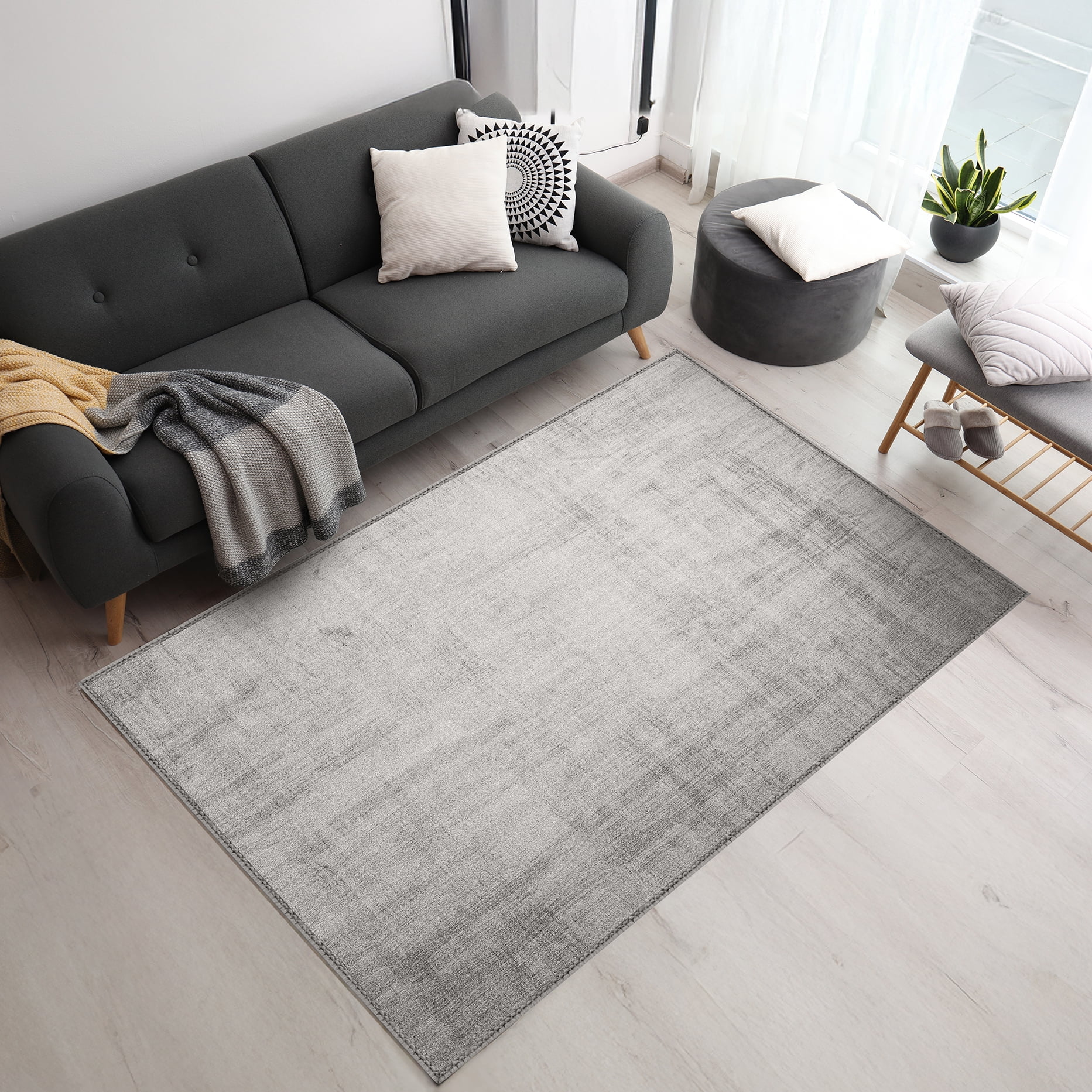 Sorbus 5x7 Washable Area Rug – Non-Slip Vintage Low Pile Indoor Carpet with Rubber Backing