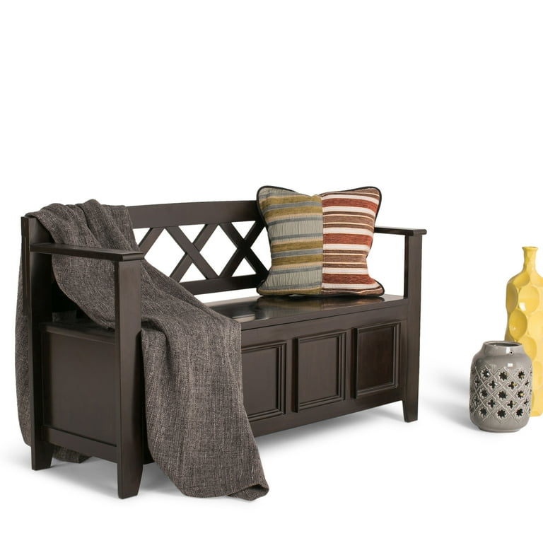 WyndenHall Halifax SOLID WOOD 48 inch Wide Transitional Entryway Storage Bench 48 Inches wide