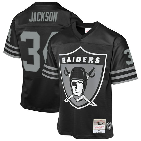 Youth-Mitchell & Ness Bo Jackson Black Las Vegas Raiders 1988 Throwback Fashion Jersey