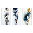 thumbnail image 2 of Designart "Miracle Abstract Ink Cloud with a Touch of Gold VI" Abstract Painting Framed Wall Art Set Of 3 - Blue Modern Frame Gallery Wall Set For Home Decor, 2 of 6