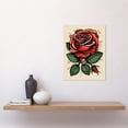 thumbnail image 2 of Rose Bloom Bud Old School USA Tattoo Ink Body Art Rockabilly Americana 50s Unframed Wall Art Print Poster Home Decor Premium, 2 of 3