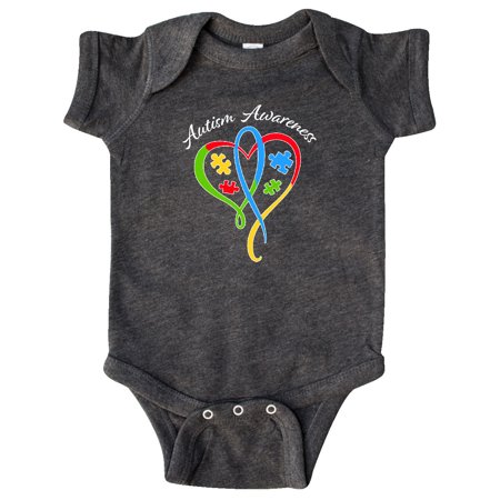 

Inktastic Autism Awareness Heart Ribbon and Puzzle Pieces Gift Baby Boy or Baby Girl Bodysuit