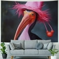 thumbnail image 4 of Orinice Halloween Flamingo Witch Hat Tapestry Wall Hanging Tapestries Aesthetic Wall Tapestry Funny Wall Art Poster Banner Dorm Backdrop for Bedroom Living Room Home Decoration  40x30inch, 4 of 6