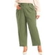 thumbnail image 1 of Pantalones de trabajo de oficina de talla grande plisados Agnes Orinda para mujeres, de cintura alta, rectos, casuales de negocios con bolsillo 1X verde ejército, 1 of 6