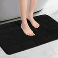 thumbnail image 2 of REGALWOVEN Alfombrilla de baño de espuma viscoelástica, alfombra de baño suave y absorbente, antideslizante, gruesa, de secado rápido, color negro 16" x 24", 2 of 6