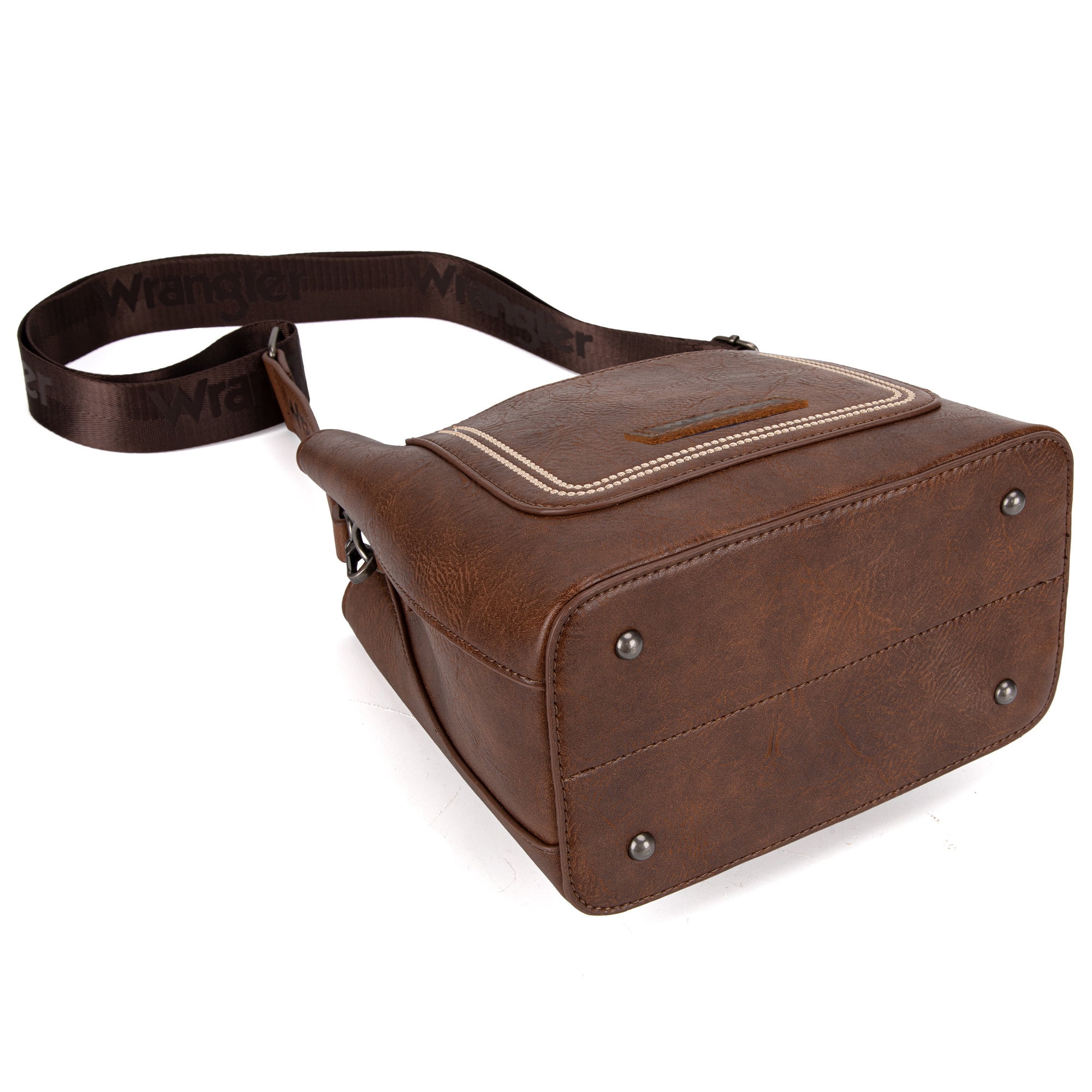 Wrangler Vintage Crossbody Purses for Women Purses and Handbags for Gift 8''H, Brown