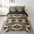 thumbnail image 3 of Manfei Hippie Aztec Bedding Twin Size, Pale Brown Bedding Sets Twin Size, Bohomian Western Reversible Comforter Sets with Sheets, Microfiber Room Decoration, 7 Pieces, 3 of 7