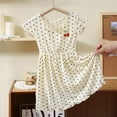 thumbnail image 2 of Mercatoo Toddler Kids Girls 𝐇awaiian Dresses Short Sleeve Summer Dot T Shirt Dress A line 𝐓wirly Skater Clothes 1 to 8 Years, 2 of 7