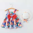 thumbnail image 4 of Coerni Toddler Girls Girls Baby Toddler Summer Cute Printed Bow Sleeveless Poncho Dresses Summer Dress Girl Dress Size 16, 4 of 9