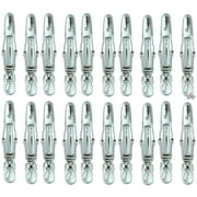 Pack of 10 BabylissPro Barberology 2 PC Sectioning Clips - Silver
