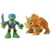 Teenage Mutant Ninja Turtles Half-Shell Heroes - LEO & TRICERATOPS (2015) Playmates 2.5"