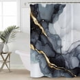 thumbnail image 4 of Marble Texture Shower Curtain Set ，Waterproof Fabric Shower Curtains Gray Marble Abstract Art Shower Curtains for Bathroom,Bathroom Decor 60"x72", 4 of 6