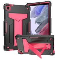 Dteck Case for Samsung Galaxy Tab A7 Lite 8.7-inch SM-T220 T225 (2021 Released),Shockproof Armor 3 Layer Protection Hybrid Rubber Hard PC Back Kickstand Cover,Black Rose