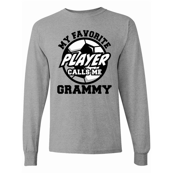 Inktastic Soccer My Favorite Player Calls Me Grammy Long Sleeve T-Shirt