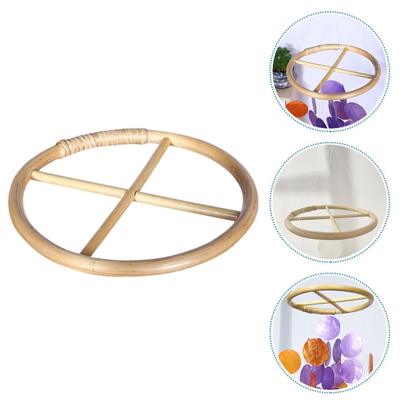 Clispeed Bamboo Dream Catcher Ring Wind Chime Accessory for Making Stylish Wall Hangings