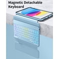 thumbnail image 4 of Getino Compatible with Apple iPad A16 11th 10th Generation Case with Keyboard 360° Rotatable 7 Colors Backlit Detachable Keyboard Case Cover for iPad 10th Gen 10.9 inch & iPad 11th Gen 11 inch, 4 of 8