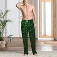 thumbnail image 6 of Lsque Green Sparkling Print Men's Pajama Pants, Lounge Pant - Comfortable Home Wear,Elastic Waistband, Stylish Design-Large, 6 of 9