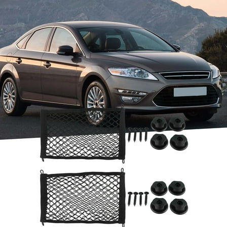 2X Car Stretchable Small Cargo Net Pocket Trunk Side Elastic Storage Mesh Bag