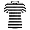 thumbnail image 4 of SGMVNU Girls T Shirts Fashion Girls Summer Tops 10-12 Short Sleeve Crewneck Tees Stripes Print Cotton Tops Shirts Holiday T Shirts Summer Outfit(Size 14-15 Years,Black), 4 of 4