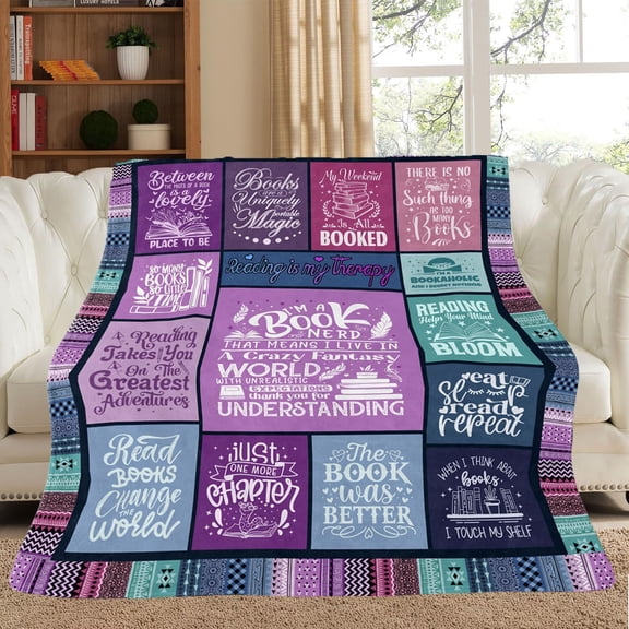 Book Lovers Gifts, Gifts for Book Lovers Women, Gifts for Readers, Literary Gifts Throw Blanket 50"x60", Book Gifts for Bookish Book Club Bookworm/Reading Gifts for Women