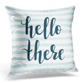thumbnail image 1 of BSDHOME Black Calligraphic Hello There Hand Lettering Message Blue Calligraphy Throw Pillow Case Pillow Cover Sofa Home Decor 16x16 Inches, 1 of 1