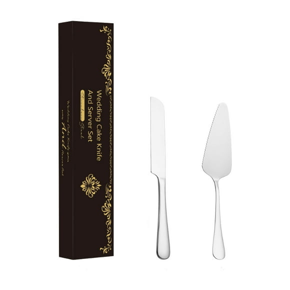 Czzoypi Stainless Steel Bread Knife Cake Clearance (E), Stainless Steel Bread Knife Cake Knife Cake Cheese Pizza Spatula -Plated Long Thick Cutlery Gift Set