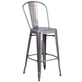 thumbnail image 1 of 30'' High Clear Coated Indoor Barstool with Back, 1 of 9