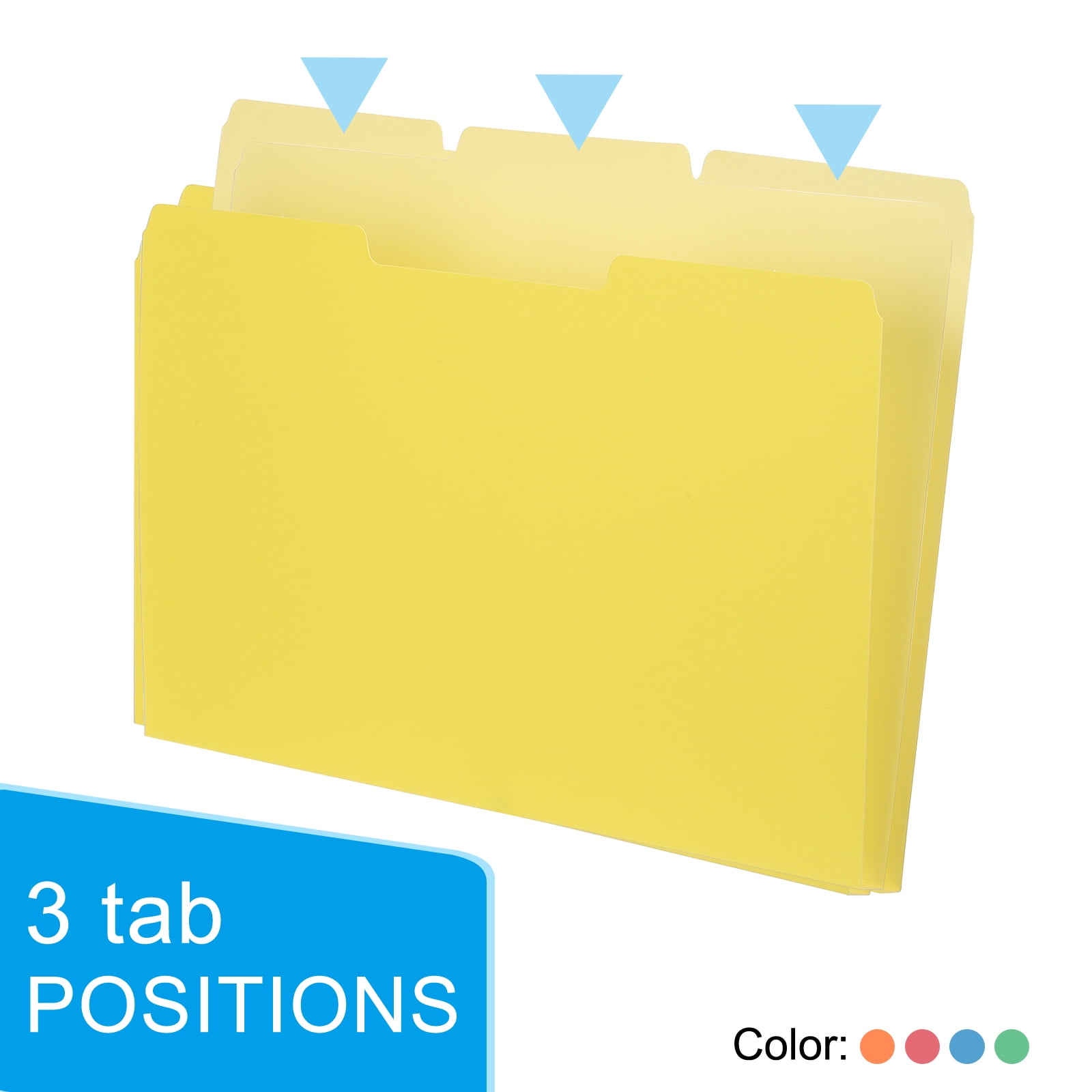30pcs Colored File Folders, Manila File Folders 1/3 Cut File Folders Letter Size for Home Office, Assorted Colors