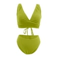 thumbnail image 5 of adviicd Maillots de Bain pour Femmes Ensemble Bikini pour Femmes Maillots de Bain Deux Pièces Col en V Dos Croisé à Nouer Bretelles Spaghetti Vert,m, 5 of 5