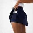 thumbnail image 4 of YITTY Active Women's UltraLuxe High-Waist Tennis Skirt with Built-in Shorts, Athleisure, 4-Way-Stretch, Built-in Shorts, Deep Navy, M, 4 of 6