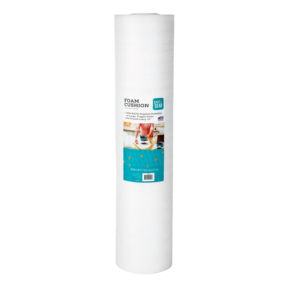 Pen+Gear Foam Cushion Roll, 30 in. x 30 ft., White, 6 Count