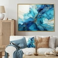 thumbnail image 1 of Designart Abstract Shapes framed wall art decor, Abstract Shapes framed wall Art, Storm In Gold And Blue: Alcohol Ink , gold Large Gold framed wall art, 44x34 inches Gold Frame, 1 of 5