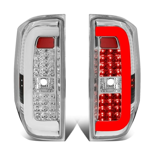 DNA Motoring For 14-21 Toyota Tundra 3D LED Tube Light Bar Chrome Tail Lamps Pair