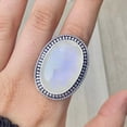 thumbnail image 2 of Handcrafted Rainbow Moonstone Statement Ring. made In 925 Sterling Silver. Boho Ring, White Stone Ring, Boho Jewelry, Gift For Her,....., 2 of 5