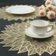 thumbnail image 5 of Manteles individuales de vinilo prensado con hojas, manteles metálicos con apariencia elegante y aislamiento térmico, diseño antideslizante, lavable y hueco para comedor, decoración de mesa de cocina, 5 of 5