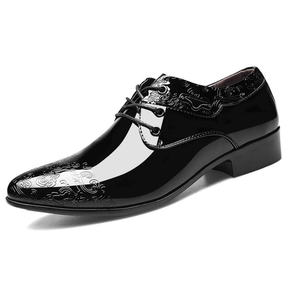 YUEHUA Men's Dress Shoes Business Formal Leather Lace-Up Office Oxford Shoes, Comfortable Derby Shoes for Men
