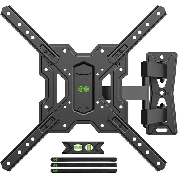UL Listed Full Motion TV Mount, Swivel Articulating Tilt TV Wall Mount for 26-65 Inch LED, 4K, Wall Mount Bracket with VESA 400x400mm Up to 77lbs, Perfect Center Design -XMM006-1